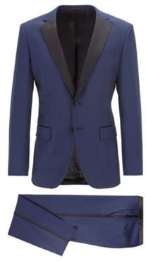 HUGO BOSS - Slim Fit Tuxedo In Virgin Wool With Silk Trims - Dark Blue