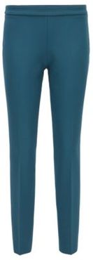HUGO BOSS - Slim Leg Cropped Pants In Portuguese Stretch Fabric - Dark Blue