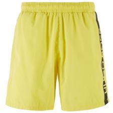 HUGO BOSS - Medium Length Swim Shorts With Heat Sealed Logo Print - Light Yellow