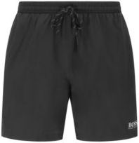 HUGO BOSS - Medium Length Swim Shorts In Quick Dry Fabric - Black