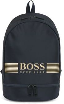 HUGO BOSS - Backpack In Structured Nylon With Logo Artwork - Dark Blue