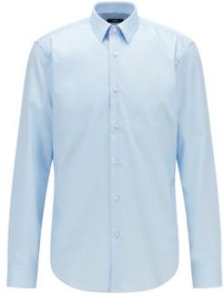 HUGO BOSS - Regular Fit Shirt In Easy Iron Cotton - Light Blue