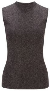 HUGO BOSS - Mock Neck Sleeveless Top In A Lustrous Wool Blend - Black