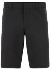 HUGO BOSS - Slim Fit Shorts In Cotton Blend Stretch Dobby - Black