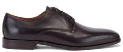 HUGO BOSS - Derby Shoes In Polished Leather - Dark Red