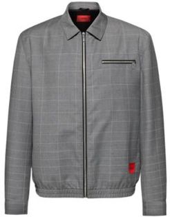 BOSS - Regular Fit Jacket In Dgrad Check Virgin Wool - Light Grey