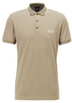 HUGO BOSS - Active Stretch Golf Polo Shirt With S.Caf - Dark Green