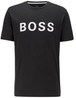 HUGO BOSS - Logo T Shirt In A Single Jersey Cotton Blend - Black