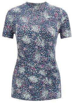 HUGO BOSS - Ruched Front Jersey Top With Exclusive Print - Patterned