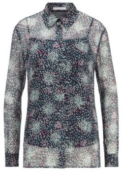 HUGO BOSS - Printed Silk Blouse With Crinkle Texture - Patterned