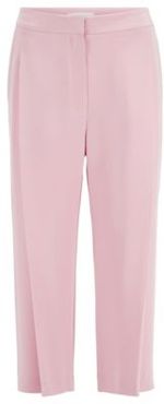 HUGO BOSS - Wide Leg Relaxed Fit Silk Pants With Pleat Front - Light Purple