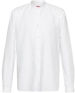 BOSS - Relaxed Fit Shirt With Garment Washed Finish - White