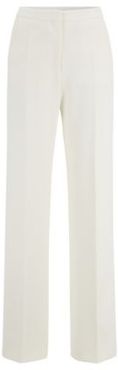 HUGO BOSS - Wide Leg Pants In Double Faced Stretch Fabric - White