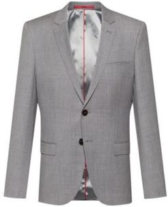 BOSS - Extra Slim Fit Jacket In A Traceable Wool Blend - Light Grey