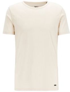 HUGO BOSS - Regular Fit T Shirt In Cotton With Sun Bleached Effect - Light Beige