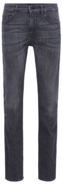 HUGO BOSS - Slim Fit Jeans In Lightweight Gray Comfort Stretch Denim - Dark Grey