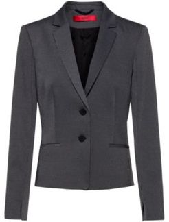BOSS - Slim Fit Jacket With Woven Micro Pattern - Black