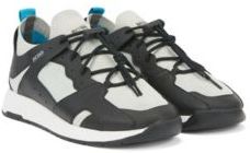 HUGO BOSS - Hiking Inspired Sneakers With Leather Facings - Dark Grey