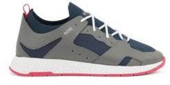 HUGO BOSS - Hiking Inspired Sneakers With Leather Facings - Light Grey