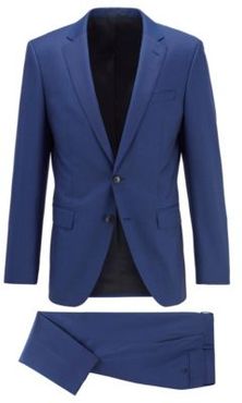 HUGO BOSS - Slim Fit Suit In Virgin Wool With Natural Stretch - Blue
