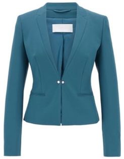 HUGO BOSS - Regular Fit Jacket With Cufflink Style Front Closure - Dark Blue