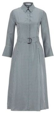 HUGO BOSS - Shirt Dress In Pure Silk With New Season Print - Patterned
