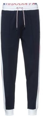 BOSS - Unisex Jogging Pants With Side Stripes And Double Waistband - Dark Blue