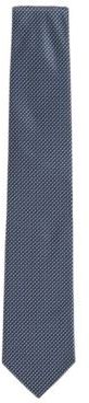 HUGO BOSS - Micro Pattern Tie In Silk Jacquard - Dark Blue