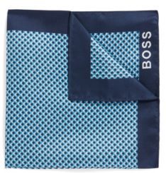 HUGO BOSS - Italian Made Silk Pocket Square With New Season Print - Turquoise