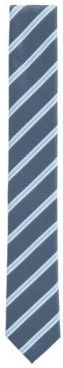 HUGO BOSS - Italian Made Striped Tie In Recycled Fabric - Light Blue