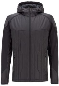 HUGO BOSS - Water Repellent Padded Jacket With Carbon Inspired Details - Black