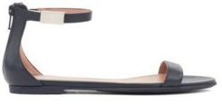 HUGO BOSS - Italian Made Sandals In Calf Leather With Ankle Strap - Dark Blue