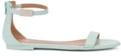 HUGO BOSS - Italian Made Sandals In Calf Leather With Ankle Strap - Turquoise