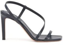 HUGO BOSS - High Heeled Sandals In Nappa Leather With Asymmetric Strap - Dark Blue