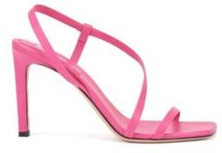 HUGO BOSS - High Heeled Sandals In Nappa Leather With Asymmetric Strap - Pink