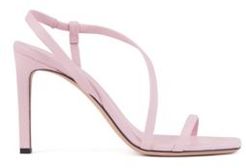 HUGO BOSS - High Heeled Sandals In Nappa Leather With Asymmetric Strap - light pink