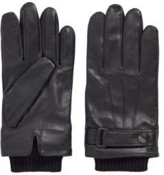 HUGO BOSS - Lamb Leather Gloves With Wool Blend Trims - Black