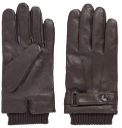 HUGO BOSS - Lamb Leather Gloves With Wool Blend Trims - Light Brown
