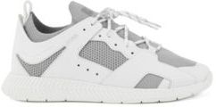 HUGO BOSS - Leather Trimmed Trainers With Reflective Knit - White