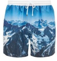 HUGO BOSS - Mountain Print Swim Shorts In Seaqual Fabric - Light Blue