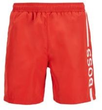 HUGO BOSS - Logo Print Swim Shorts In Recycled Fabric - Red