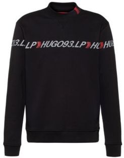 BOSS - Unisex French Terry Sweatshirt With Chevron Logo Tape - Black