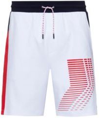 BOSS - Unisex Interlock Cotton Shorts With Graphic Print - White