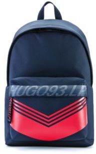 BOSS - Special Edition Nylon Backpack With Chevron Print - Dark Blue