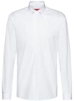 BOSS - Easy Iron Extra Slim Fit Shirt With Collar Trim - White