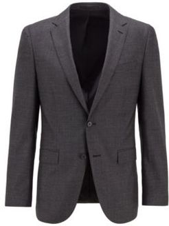 HUGO BOSS - Slim Fit Jacket In Melange Virgin Wool - Light Grey