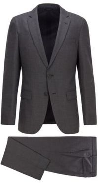 HUGO BOSS - Slim Fit Suit In Patterned Stretch Fabric - Light Grey