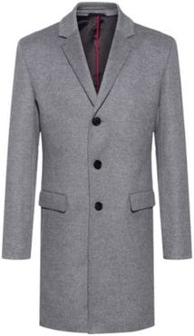 BOSS - Slim Fit Coat In A Wool Blend With Cashmere - Grey