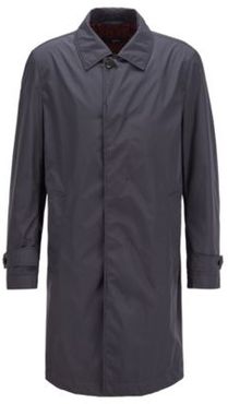 HUGO BOSS - Water Repellent Coat With Monogram Lining - Dark Blue