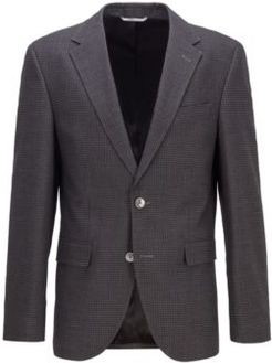 HUGO BOSS - Regular Fit Jacket In Patterned Fabric - Light Grey